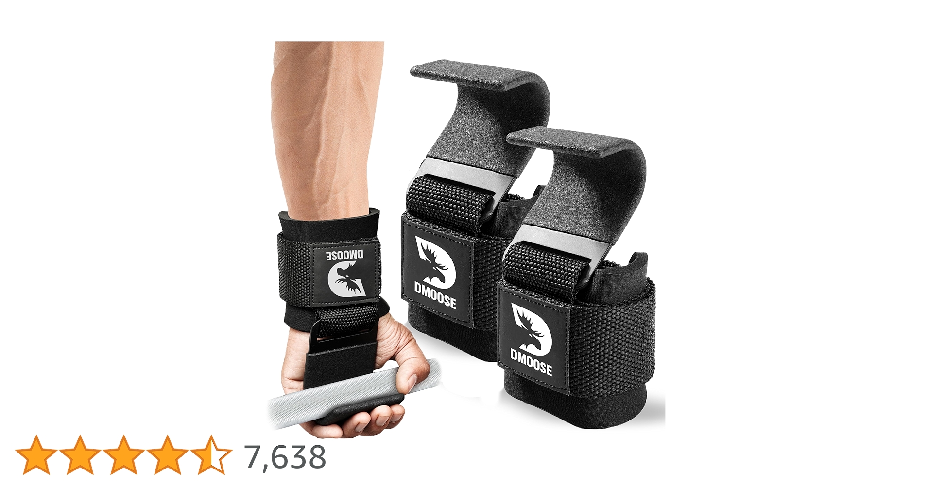 ウェイトリフティングフックグリップ-8mm厚パッド入りネオプレン ダブルステッチ Amazon | DMoose Fitness ウェイトリフティングフック (ペア